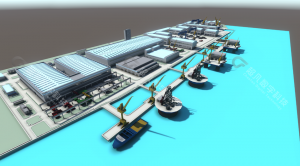 重工公司沙盤(pán)三維建模烘培貼圖