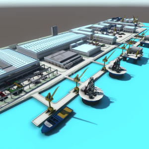 重工公司沙盤(pán)三維建模烘培貼圖